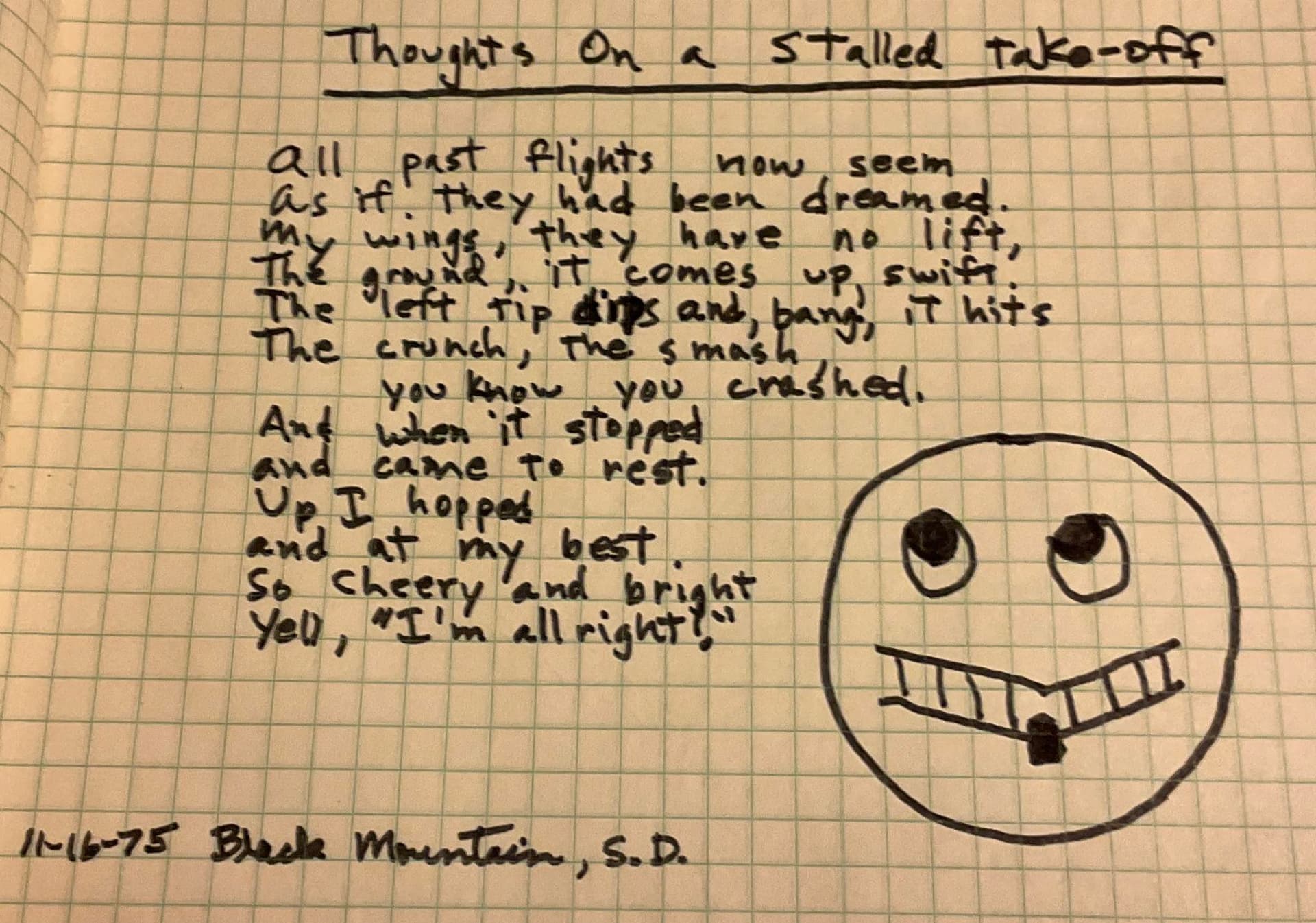 Thoughts on a Stalled Take-off — a poem written on 11-16-75 in Black Mountain, S.D.